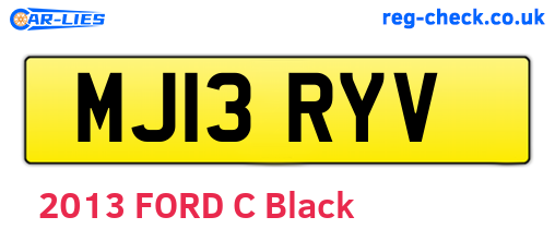 MJ13RYV are the vehicle registration plates.