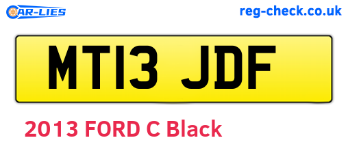 MT13JDF are the vehicle registration plates.