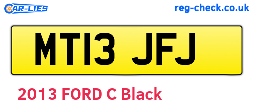 MT13JFJ are the vehicle registration plates.