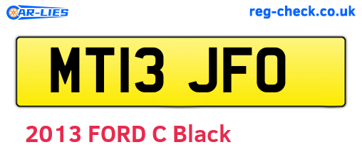 MT13JFO are the vehicle registration plates.