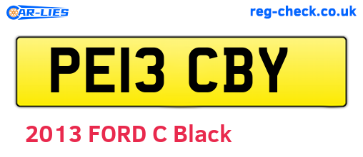 PE13CBY are the vehicle registration plates.
