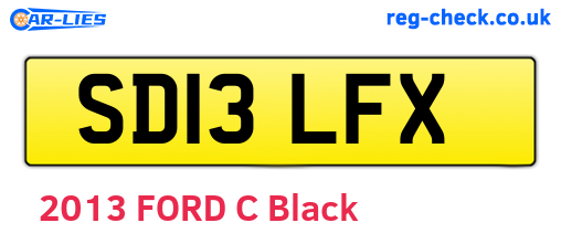 SD13LFX are the vehicle registration plates.
