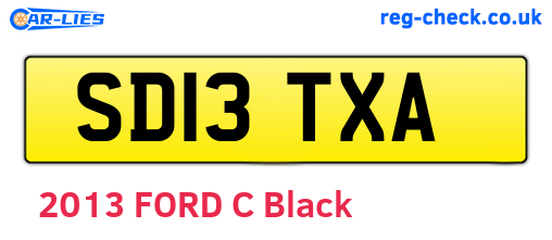 SD13TXA are the vehicle registration plates.