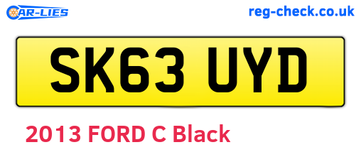 SK63UYD are the vehicle registration plates.