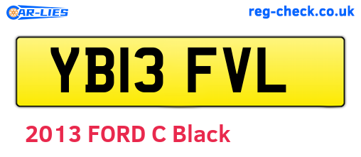 YB13FVL are the vehicle registration plates.