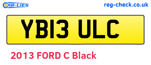 YB13ULC are the vehicle registration plates.