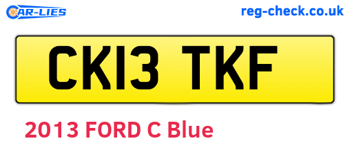 CK13TKF are the vehicle registration plates.