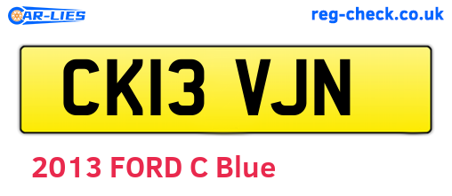 CK13VJN are the vehicle registration plates.