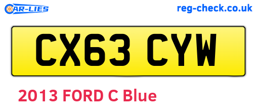 CX63CYW are the vehicle registration plates.