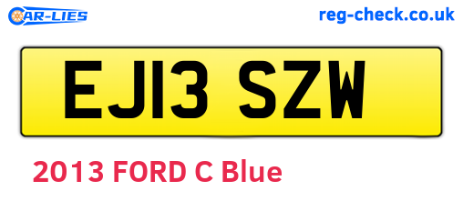 EJ13SZW are the vehicle registration plates.
