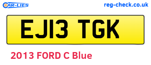 EJ13TGK are the vehicle registration plates.
