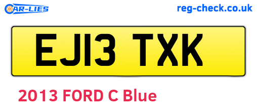 EJ13TXK are the vehicle registration plates.
