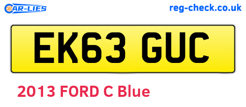 EK63GUC are the vehicle registration plates.