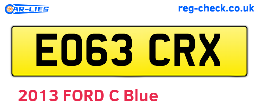 EO63CRX are the vehicle registration plates.