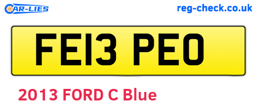 FE13PEO are the vehicle registration plates.