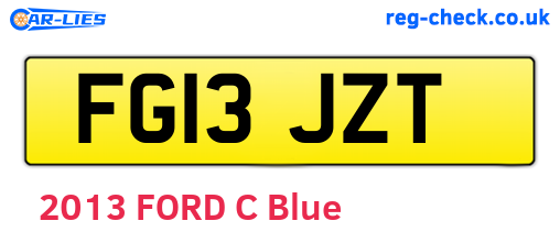 FG13JZT are the vehicle registration plates.