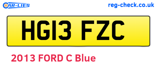HG13FZC are the vehicle registration plates.