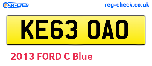 KE63OAO are the vehicle registration plates.
