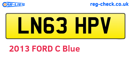 LN63HPV are the vehicle registration plates.