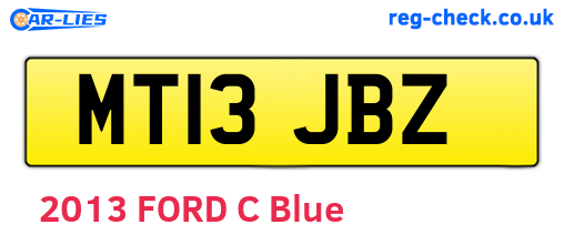 MT13JBZ are the vehicle registration plates.