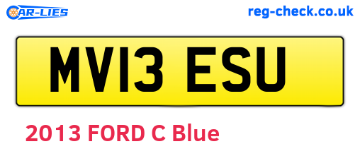 MV13ESU are the vehicle registration plates.