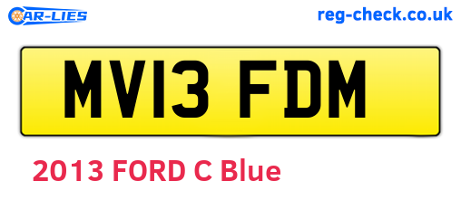 MV13FDM are the vehicle registration plates.