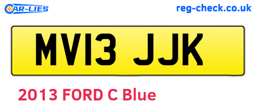 MV13JJK are the vehicle registration plates.
