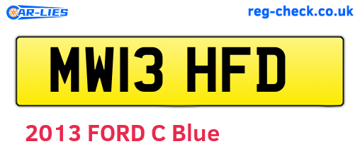 MW13HFD are the vehicle registration plates.