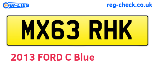 MX63RHK are the vehicle registration plates.