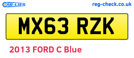 MX63RZK are the vehicle registration plates.