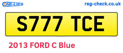 S777TCE are the vehicle registration plates.
