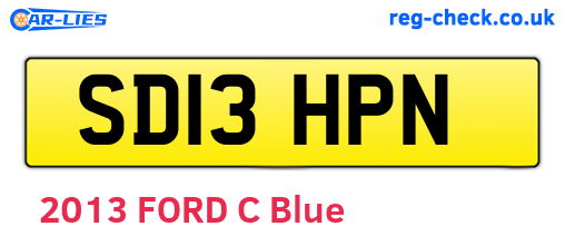 SD13HPN are the vehicle registration plates.