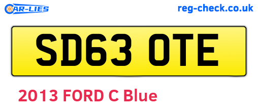 SD63OTE are the vehicle registration plates.
