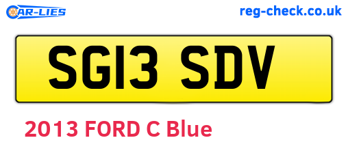 SG13SDV are the vehicle registration plates.