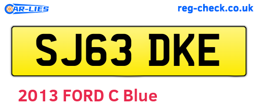 SJ63DKE are the vehicle registration plates.