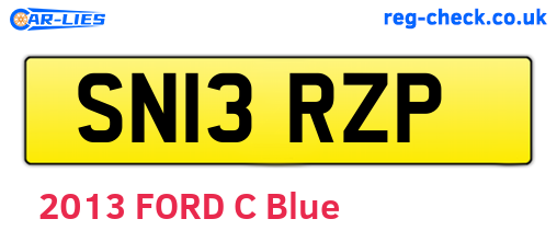 SN13RZP are the vehicle registration plates.