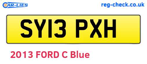 SY13PXH are the vehicle registration plates.