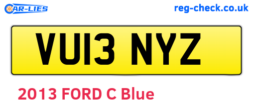 VU13NYZ are the vehicle registration plates.