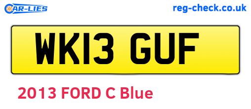 WK13GUF are the vehicle registration plates.