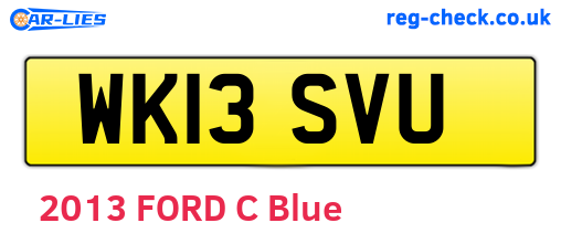 WK13SVU are the vehicle registration plates.