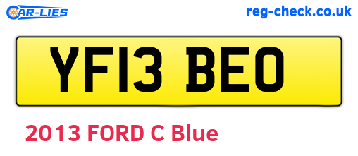 YF13BEO are the vehicle registration plates.