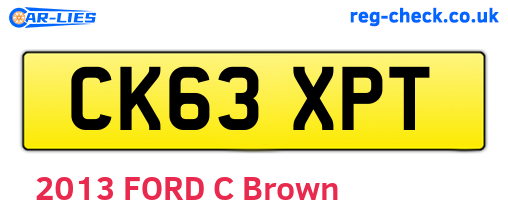 CK63XPT are the vehicle registration plates.