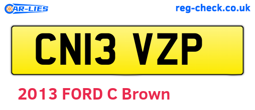 CN13VZP are the vehicle registration plates.