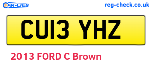 CU13YHZ are the vehicle registration plates.