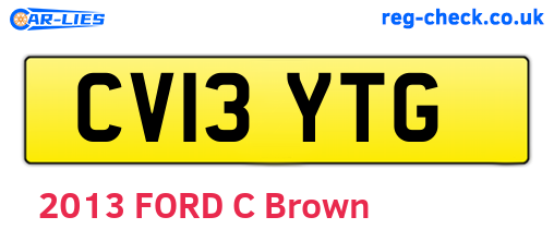 CV13YTG are the vehicle registration plates.