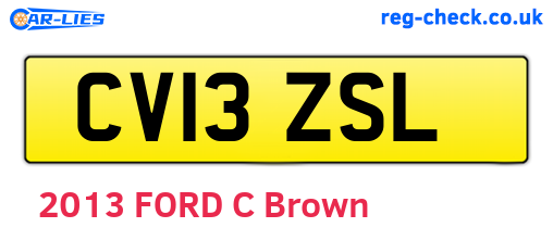 CV13ZSL are the vehicle registration plates.