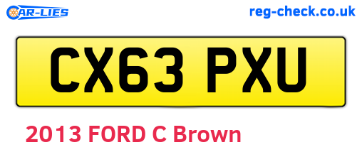 CX63PXU are the vehicle registration plates.
