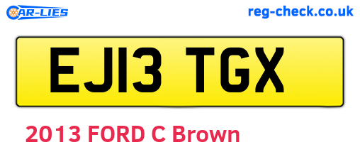 EJ13TGX are the vehicle registration plates.