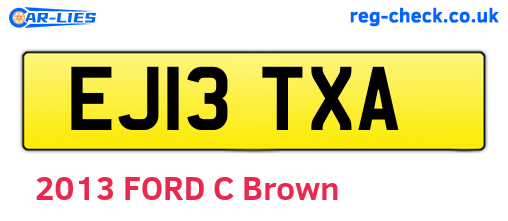 EJ13TXA are the vehicle registration plates.