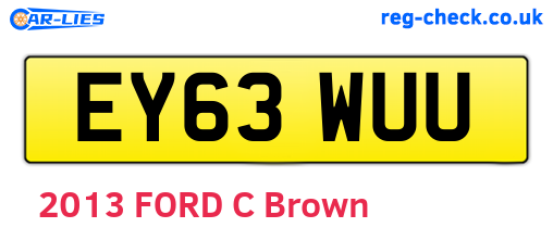 EY63WUU are the vehicle registration plates.